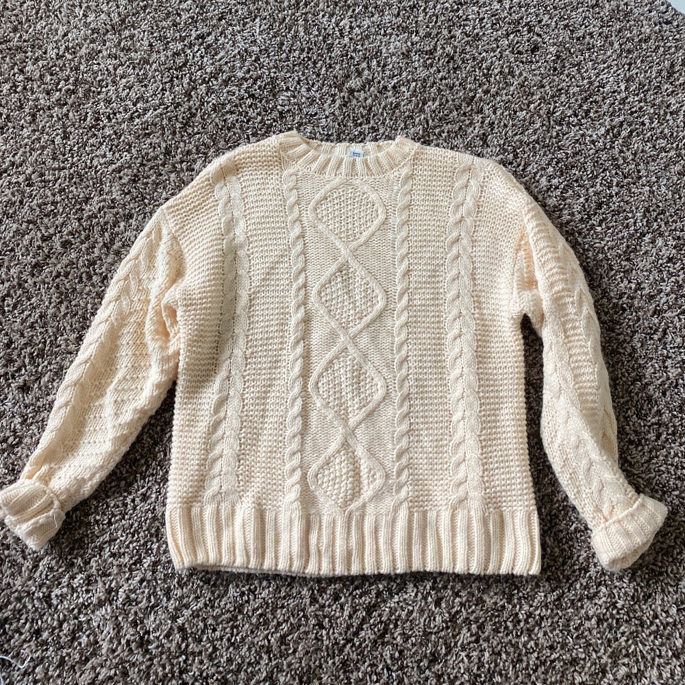 Forever 21 Cream Cable Knit